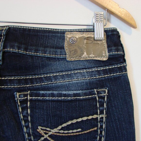 Silver Suki Slim Jeans Dark Wash Skinny Straight Tall Size 28 W28 L31 - Picture 13 of 15